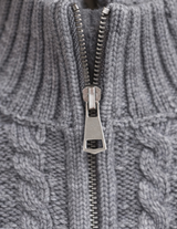 Morgan Toggle Cable Knit Zip-Up