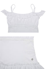 ペタルラッフルドレス white
