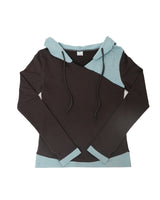 dot wrap layered hoodie / brown