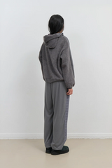 Knit Back Hoodie / Charcoal