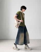Enta Double Knee Bermuda Denim