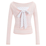 Yuna Dot Scarf Ruched T-shirt