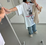 ローズレタリングフォーシーズンボクシー半袖Tシャツ