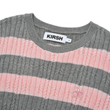 SMALL CHERRY STRIPE CROP KNIT [PINK]