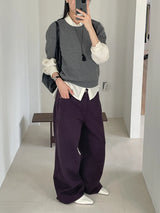 Maple Dyed Cotton Wide Pants