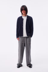 JACQUARD STRIPE TOTEM PRINT CUFF HOLLOW EMBROIDERY RAW-EDGE BASE LAYER LONG SLEEVE