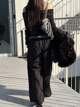 Denim layered sweat pants(2color)