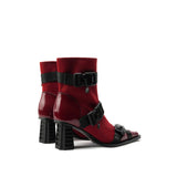 Colorful Bridge | Fashion Functional Boots with Magnetic Buckle, Woven Strap, Square Head Women's Short Boots