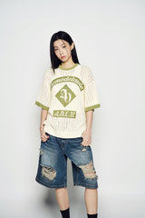 25SS アートワークリンガー半袖ニット アイボリー