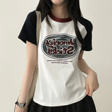 ロックレットカラーラグラン半袖Tシャツ