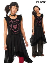 Knitted jacquard sweet lace vest dress