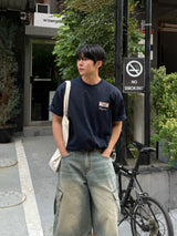 Fairy half cargo denim pants