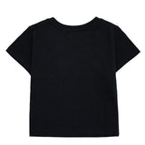 'LESS RULES MORE LOVE' クロップドTシャツ ブラック (ホットフィックス) [WOMAN]