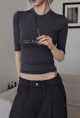 26SS★ [ EEUN BASIC ] チューイング7分丈スリムTシャツ