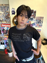 Unicorn アーカイブステッチリンガークロップショートスリーブ Black