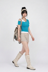 LOW-WAIST POLKA DOT SHORTS (2COLORS!)