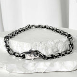 SS-SURGICAL STEEL ORIGINAL CHAIN NECKLACE_10mm BLACK SILVER