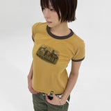 ホース グラフィック Tシャツ_マスタード