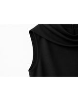 Aveline Cowl Neck Drape Sleeveless Blouse Black