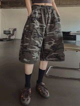 Military Snap Wide Bermuda Pants
