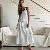 Ringer Cotton Sleeveless_White
