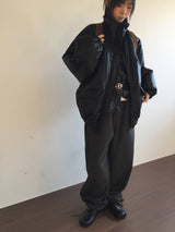 アッシュオフショルダーパンチングブラウス (2color)