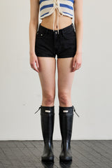 PEPPY MICRO DENIM SHORTS / BLACK