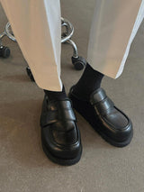 ASCLO Leather Loafer Mules 