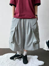 Milan Cargo Pintuck Over Balloon Bermuda Shorts  2 Color 