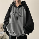 Males fleece raglan colored hoodie