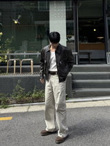 Kai zipper leather jacket