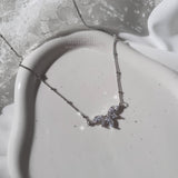 [VIVIZ Eunha Necklace] ヘブンリークリスタルネックレス-シルバー(Regular Length Version)