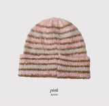 Hairy Multi Border Knit Beanie (2color)