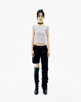 Detachable Button Denim Pants / Black