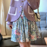 サンタ バーバラ バイオレット フローラル スカート