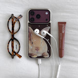 BABY BUNNY BROWN Silver Epoxy Case