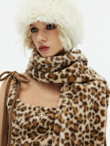 Emoha Y2k The must-have leopard print fur scarf for the popular hot girls in Shibuya