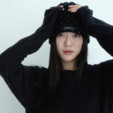 Mini Dot Fleece Beanie (black)
