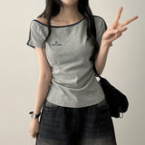ロンズエンブロイダリーアンフテッドショルダートラックラインショートスリーブ