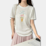 アイスクリームグラフィックライトウェイトサマーTシャツ