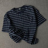 ASCLO デニムカラーボーダー半袖Tシャツ (3color)