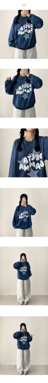 Dien Check Star Pattern Embroidery Sweatshirt