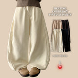 Sand corduroy side pin-tuck wide pants