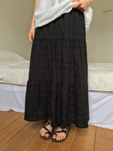 Konomi Check Banding Long Skirt