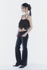 ベラベルトブーツカットデニム black