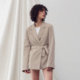 D-RING BELTED JACKET BEIGE