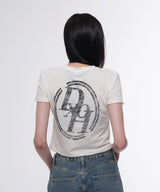 ダブルラインスタックロゴクロップTシャツ
