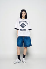 25SS ワイドベーシックデニムショートパンツ ブルー