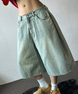If Side Pintuck Denim Bermuda Shorts 3color