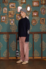 ARGYLE ZIP-UP KNIT / NAVY